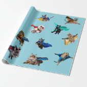 Cat Superheroes Cadeaupapier (Uitgerold)