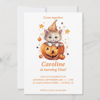 Cat Surprise in Pumpkin: Uitnodiging voor verjaard