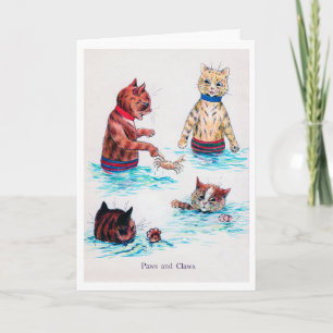 Cat Swimming at the Beach, Louis Wain Kaart