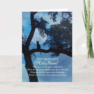 Cat Sympathy Custom Name Sympathy Card Kaart
