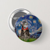 CAT (Tabby2) — Sterrennacht Ronde Button 5,7 Cm (Voorkant /achterkant)