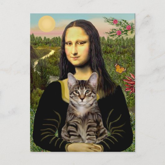 CAT (Tabby) - Mona Lisa Briefkaart (Voorkant)