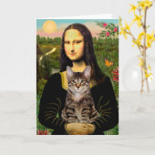CAT (Tabby) - Mona Lisa Kaart (Gele Bloem)