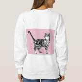 Cat Tabby Pastel Cats Womens Rose Pink Pets Trui (Achterkant)