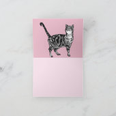 Cat Tabby Pastel Pink Cats Valentines Carte de jou (Intérieur)