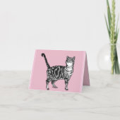 Cat Tabby Pastel Pink Cats Valentines Carte de jou (Dos)