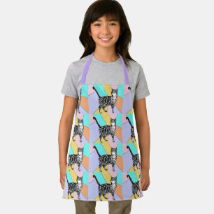 Cat Tabby Pattern Pastel Cats Girls Childs Apron Schort