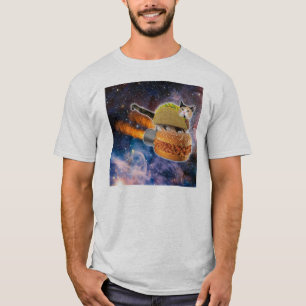 Cat Taco Riding Sandwich Rocket T-shirt
