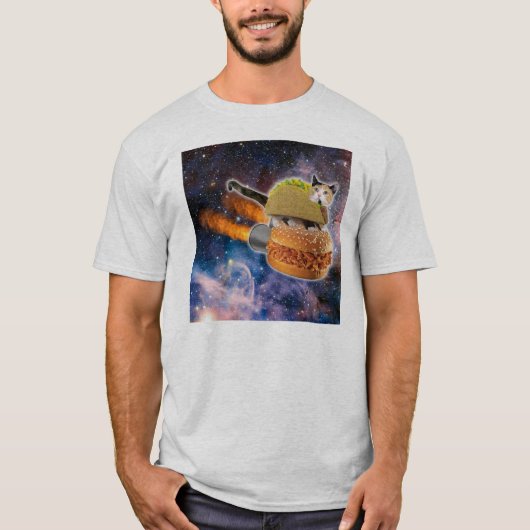 Cat Taco Riding Sandwich Rocket T-shirt (Voorkant)