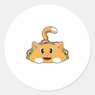 Cat Taco Ronde Sticker