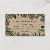 Cat Tail Pinecones Pine Tree Theme Visitekaartje (Achterkant)