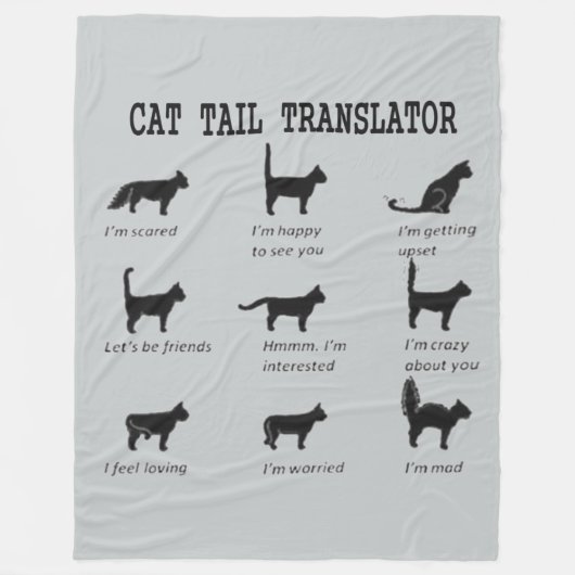 CAT-TAILTRANSLATOR FLEECE DEKEN (Voorkant)