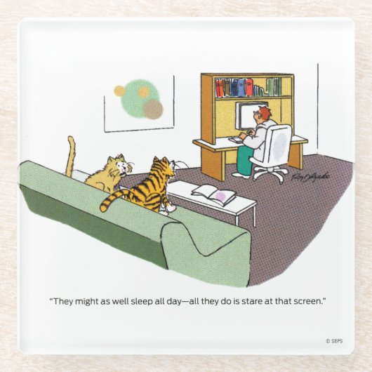 Cat Talk Glazen Onderzetter (Voorkant)