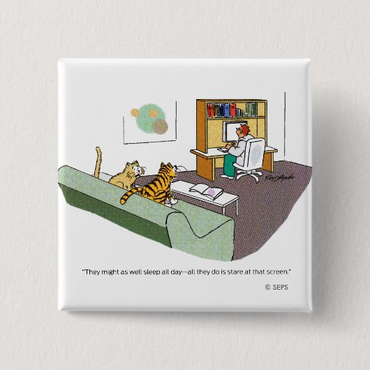 Cat Talk Vierkante Button 5,1 Cm (Voorkant)