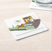 Cat Talk Vierkante Kartonnen Onderzetter (Schuin)