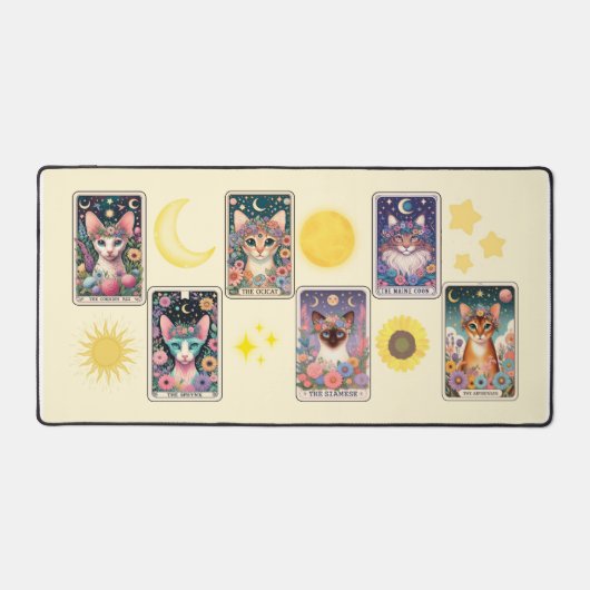 Cat Tarot Card Desk Mat (Recto)