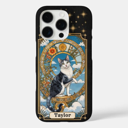 Cat Tarot Card iPhone 16 Pro Coque (Verso)