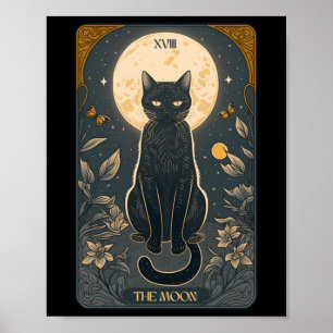 Cat Tarot Kaart, Moon Tarot Kaart Cat Mom of Cats, Poster