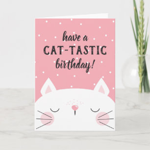Cat-Tastic Verjaardag Witte Kitten Kaart