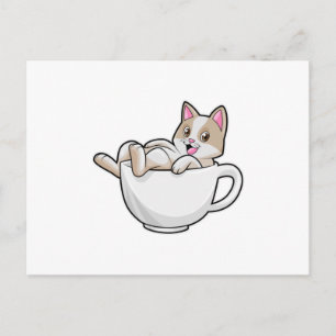Cat Tea cup Briefkaart