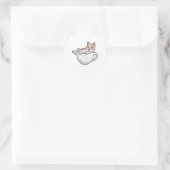 Cat Tea cup Ronde Sticker (Tas)