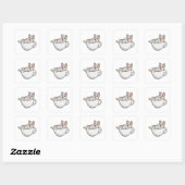 Cat Tea cup Vierkante Sticker (Vel)