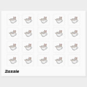 Cat Tea cup Vierkante Sticker (Vel)
