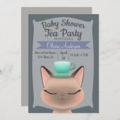 Cat Tea Party Kaart (Voorkant / Achterkant)