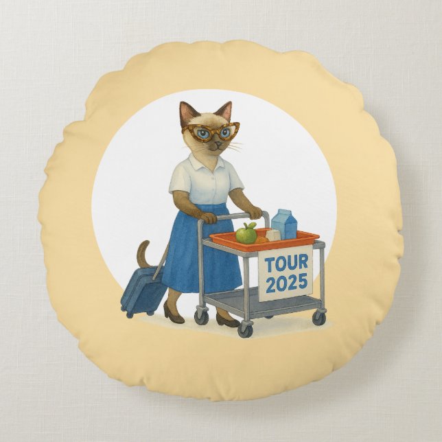 Cat teacher retirement 2025 for cat lovers rond kussen (Voorkant)