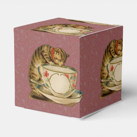 Cat Teacup Schattige Victoriaans Bedankdoosjes (Achterkant)