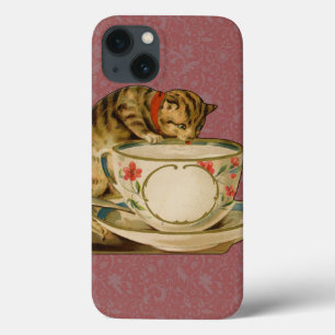 Cat Teacup Schattige Victoriaans iPhone 13 Hoesje