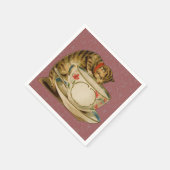 Cat Teacup Schattige  Victoriaans Servet (Hoek)