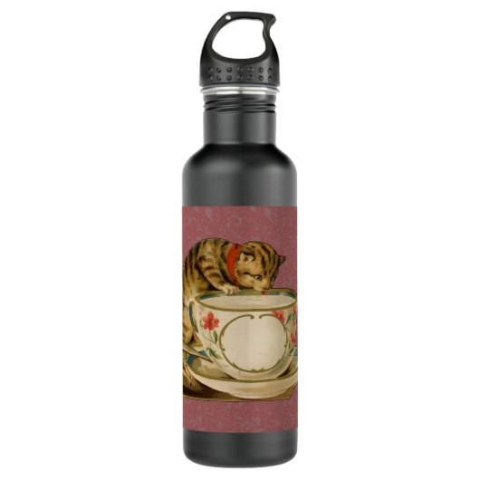Cat Teacup Schattige  Victoriaans Waterfles (Voorkant)