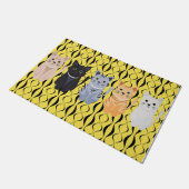Cat Team Doormat, Schattige kat Deurmat (Schuin)