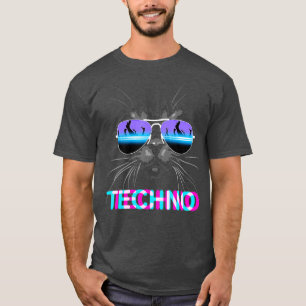 Cat Techno DJ Electro Muziek T-shirt
