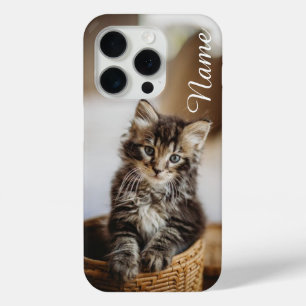 Cat telefoonhoesje aangepast met uw huisdier naam iPhone 15 pro case