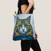 Cat That Ate The Canary Feathers | Wearable Art Draagtas (Dichtbij)