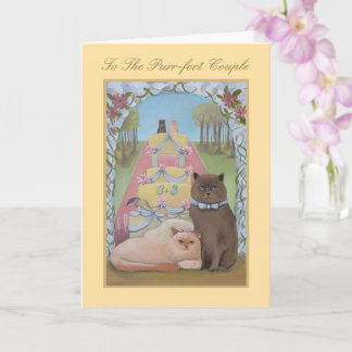 Cat Thème Mariage Félicitations Carte pliée