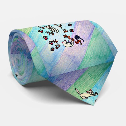 Cat Theme Stropdas (Opgerold)