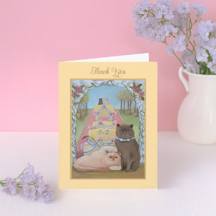 Cat Theme Wedding Dank je wel kaart
