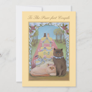 Cat Theme Wedding Felicitaties Flat Kaart