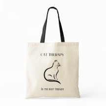Cat Therapy Canvas tas, Cat Canvas tas