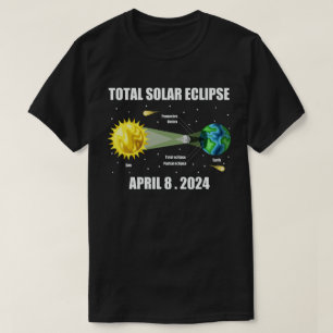 Cat Totaal Zonsverduistering April 8 2024 Astronom T-shirt