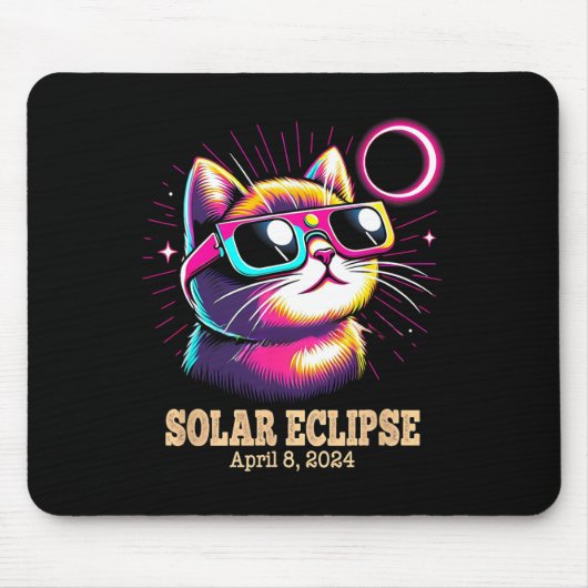 Cat Total Solar Eclipse 8 april Muismat (Voorkant)