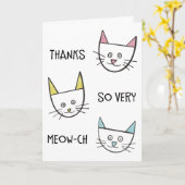 Cat Trio Thank You Card Kaart (Gele Bloem)