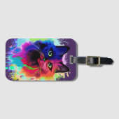 Cat Trippy Psychedelic Pop Art Bagagelabel (Voorkant (horizontaal))