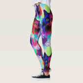 Cat Trippy Psychedelic Pop Art Leggings (Links)