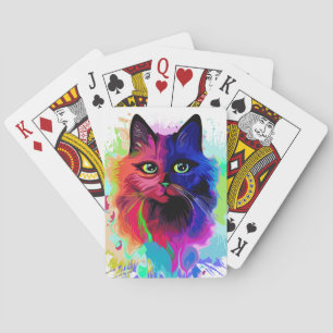 Cat Trippy Psychedelic Pop Art Pokerkaarten