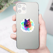 Cat Trippy Psychedelic Pop Art Sticker (Telefoon)