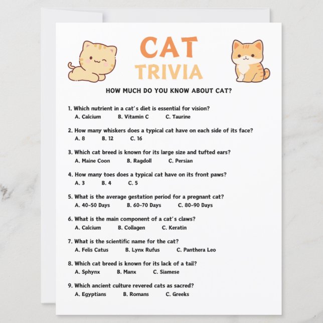 Cat Trivia Game (Voorkant)